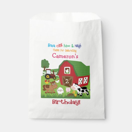 Farm Animal Birthday Goody/Fevor Bag Geschenktütchen (Vorderseite)