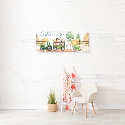 Farm Animal Birthday Party Banner (Insitu)