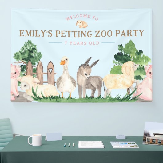 Farm Animal Birthday Party Banner (Messe)