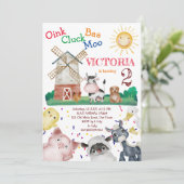 Farm animal birthday party invite template einladung (Stehend Vorderseite)