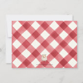 Farm Animal Birthday Party Roter Karo Junge oder M Dankeskarte (Rückseite)