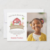 Farm Animal Birthday Party Roter Karo Junge oder M Dankeskarte (Vorderseite)