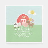 Farm Animal Birthday Party Servietten Kuh Pferd Sc (Vorderseite)
