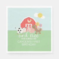 Farm Animal Birthday Party Servietten Kuh Pferd Sc