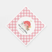 Farm Animal Birthday Party Servietten rosa kariert (Ecke)
