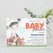 Farm Animal Boy Cow Baby Shower Einladung (Stehend Vorderseite)