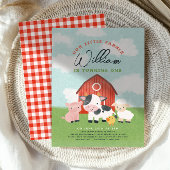 Farm Animal Boys Barnyard Kids Birthday Einladung