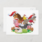 Farm Animal Christmas Feiertagspostkarte (Vorne/Hinten)