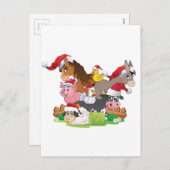 Farm Animal Christmas Feiertagspostkarte (Vorne/Hinten)