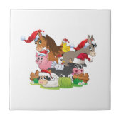 Farm Animal Christmas Fliese (Vorderseite)