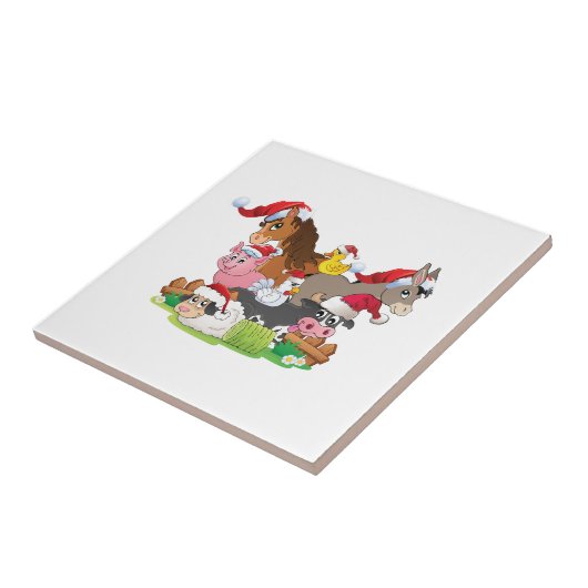 Farm Animal Christmas Fliese (Seite)