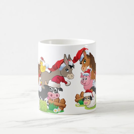 Farm Animal Christmas Kaffeetasse (Mittel)