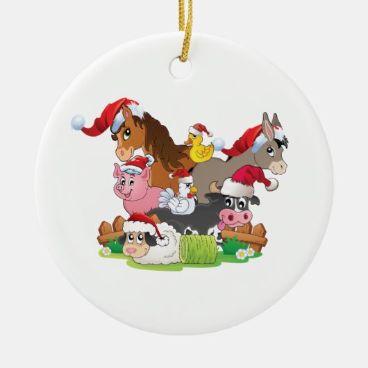 Farm Animal Christmas Keramik Ornament (Vorne)