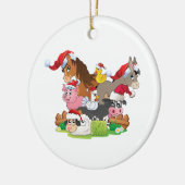 Farm Animal Christmas Keramik Ornament (Links)