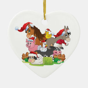 Farm Animal Christmas Keramik Ornament