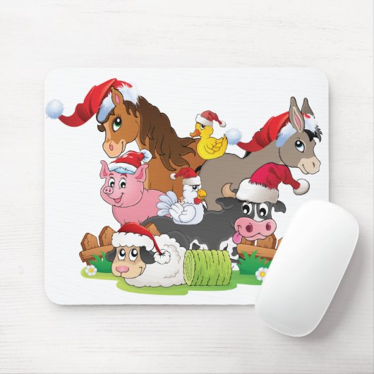 Farm Animal Christmas Mousepad (Mit Mouse)