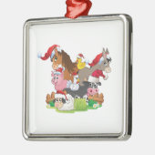 Farm Animal Christmas Ornament Aus Metall (Links)