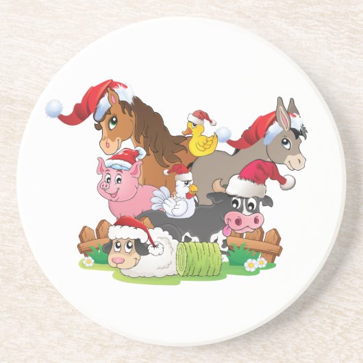 Farm Animal Christmas Untersetzer (Vorne)