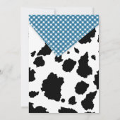Farm Animal Cowhide Gingham Country Boy Birthday Einladung (Rückseite)