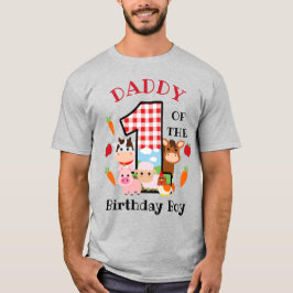 Farm Animal Daddy des Ersten Geburtstages T-Shirt