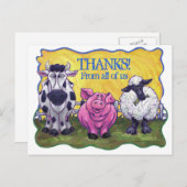 Farm Animal Danke Postcard Postkarte (Vorne/Hinten)