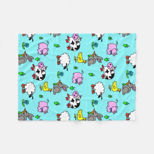 Farm Animal Fleece Blanket (Vorderseite (Horizontal))