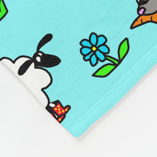 Farm Animal Fleece Blanket (Ecke)