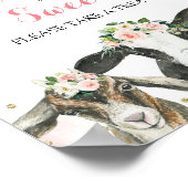 Farm Animal Floral Girl Bitte nehmen Sie eine Leck Poster (Ecke)