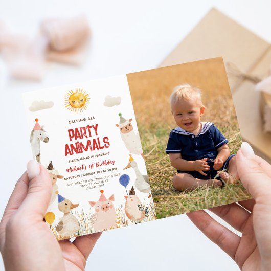 Farm Animal Foto - Einladung zum Geburtstag