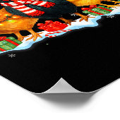 Farm Animal Funny Chicken Christmas Lights Cute Xm Poster (Ecke)