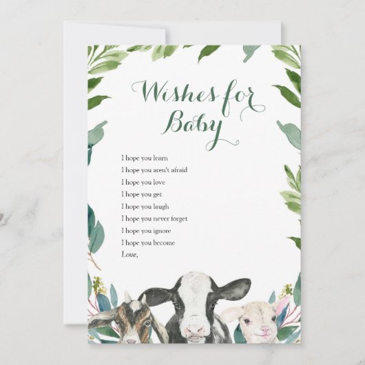 Farm Animal Greenerity Boy will Baby Card Einladung (Vorderseite)