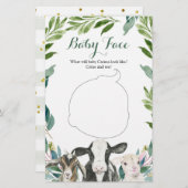 Farm Animal Greenery Boy Baby Shower Baby Face (Vorne/Hinten)
