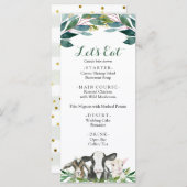 Farm Animal Greenery Boy Baby Shower Menü Menükarte (Vorne/Hinten)