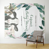 Farm Animal Greenery Boy Baby Shower Sign Tapestry Wandteppich (Beispiel (Horizontal))