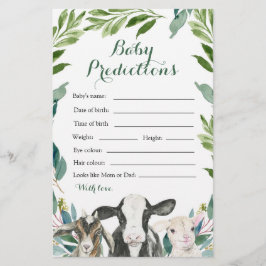 Farm Animal Greenery Boy Baby Vorhersagen