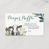 Farm Animal Greenery Boy Babydusche Windelwanne Begleitkarte (Vorderseite)