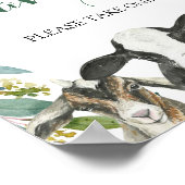 Farm Animal Greenery Boy Gastgeschenke unterschrei Poster (Ecke)