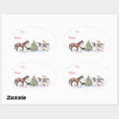 Farm Animal Holiday Gift Sticker (Blatt)