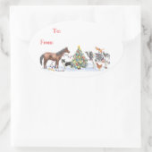 Farm Animal Holiday Gift Sticker (Tasche)