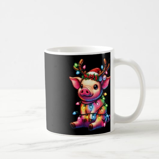 Farm Animal Lovers Schweinefleisch Weihnachtsmannm Kaffeetasse (Rechts)