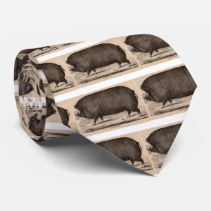 Farm Animal Printing Berkshire aus dem 19. Jahrhun Krawatte