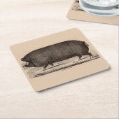 Farm Animal Printing Berkshire aus dem 19. Jahrhun Rechteckiger Pappuntersetzer (angewinkelt)