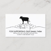 Farm Animal Veterinary Cow Vielen Dank Visitenkarte (Vorderseite)