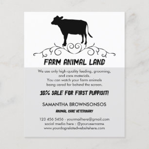 Farm Animal Veterinary Services Cow Flyer