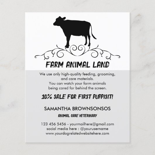Farm Animal Veterinary Services Cow Flyer (Vorne)