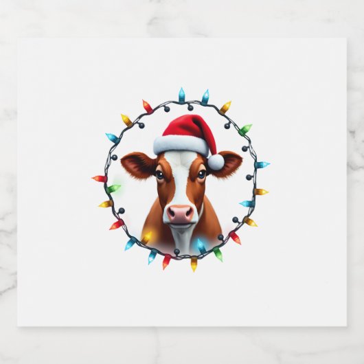 Farm Animal Xmas Pajamas Costume Farmer Christmas Schaumweinetikett (Einzelnes Label)