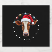 Farm Animal Xmas Pajamas Costume Farmer Christmas Schaumweinetikett (Einzelnes Label)