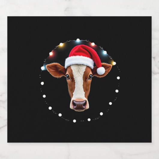 Farm Animal Xmas Pajamas Costume Farmer Christmas Schaumweinetikett (Einzelnes Label)