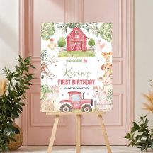 Farm Animals 16x20 Birthday Welcome Sign
