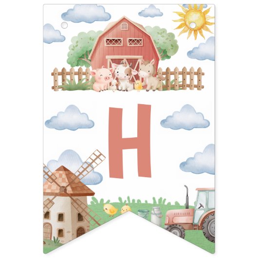 Farm Animals 1st Birthday Banner (Zweite Fahne)